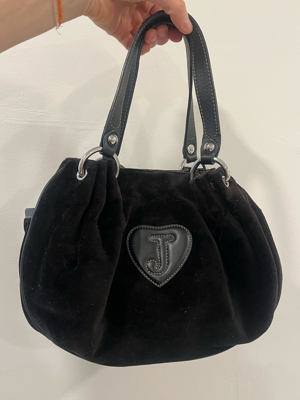 Vintage Juicy Couture Y2K Black Velour Bag - Picture 2 of 5